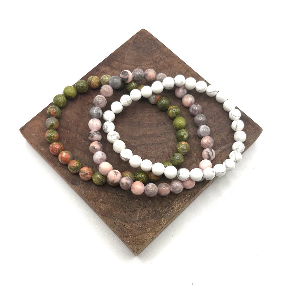 Natural Multicolor Crystal Beaded Bracelet Set